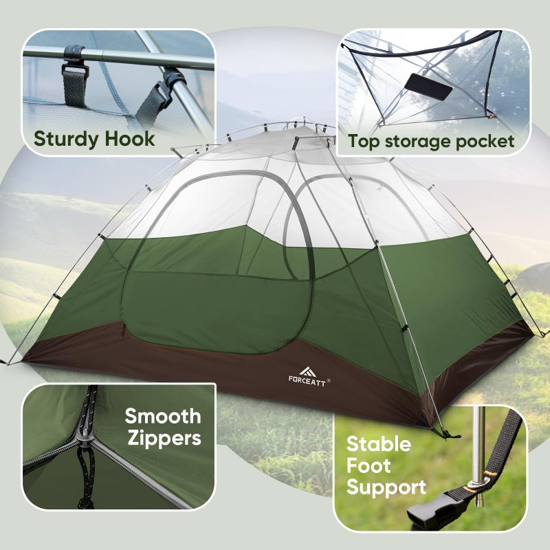 Forceatt 4 Person Camping Tent, Professional Waterproof & Windproof. Lightweight Backpacking Tent Suitable for Camping,Hiking, Outdoor, Mountaineering and Travel - Image 4